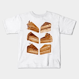 Brown Cake Slices Kids T-Shirt